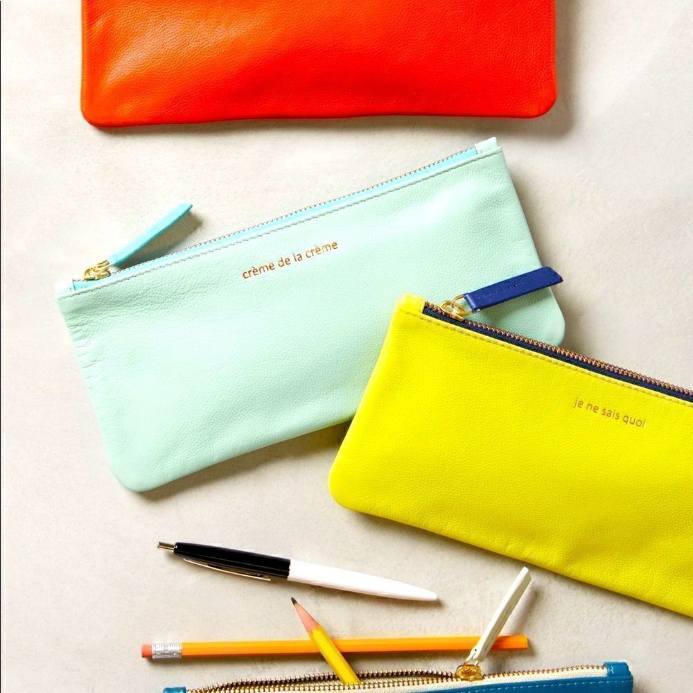 Anthropologie crème de la crème pencil case with tassels